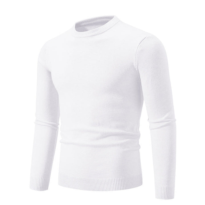 Men's Fine Knit Sweater with Round Neck and Ribbed Details Lune London