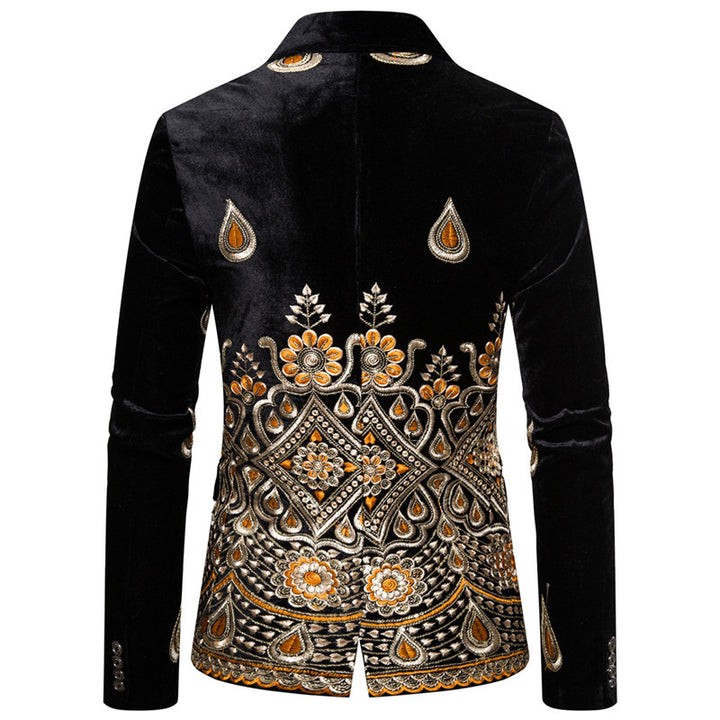 Elegant velvet jacket for men with elaborate decorations Lune London