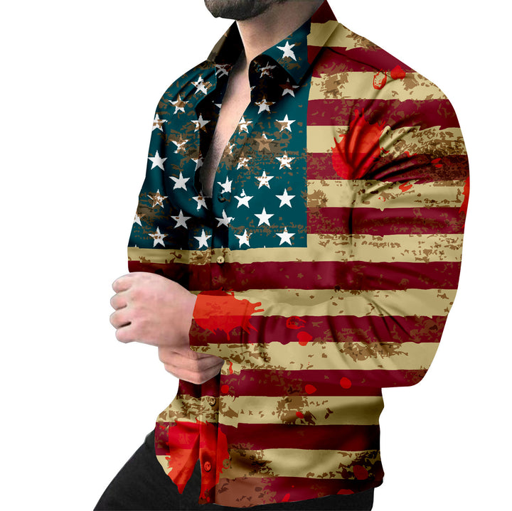 Creative long sleeve shirt for men with animal pattern and chain Lune London