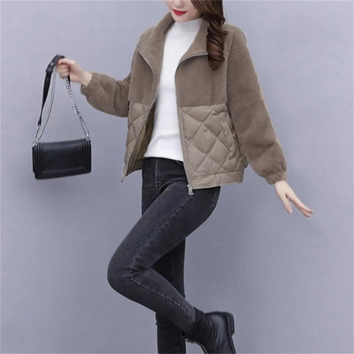 Women versatile fleece jacket with quilted detail and elegant cuffs Chic & Stil