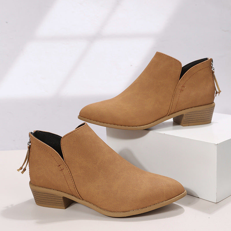 Lune London | Ankle Boots Slip-On Boots with Pointed Toe and Platform Heel
