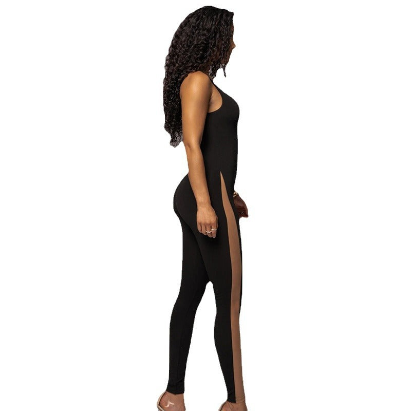 Sleeveless high-performance bodysuit for women with side cutouts Lune London