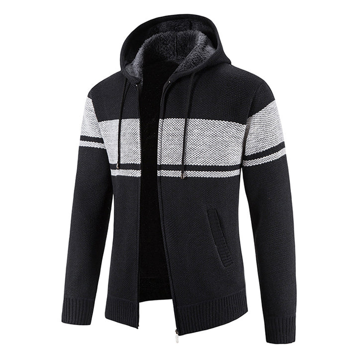 Men's hooded knit jacket with structured design Lune London