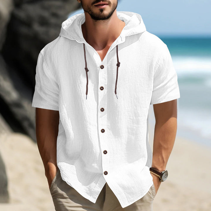 Casual short-sleeve shirt for men with hood Lune London