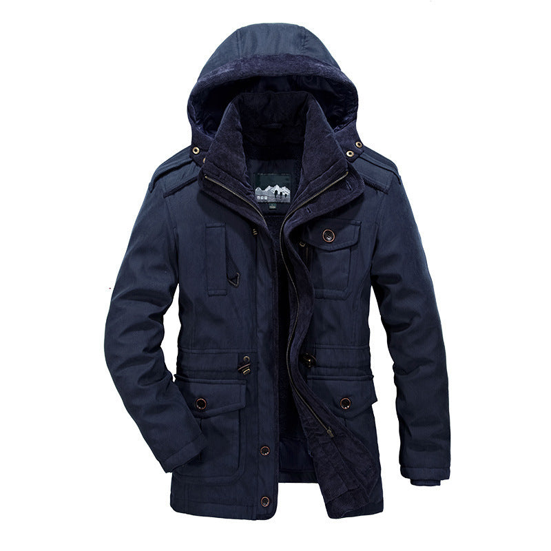 Practical and warm field jacket for men with removable hood Lune London