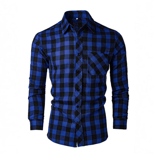 Men's flannel shirt with a classic check pattern and a chest pocket Lune London