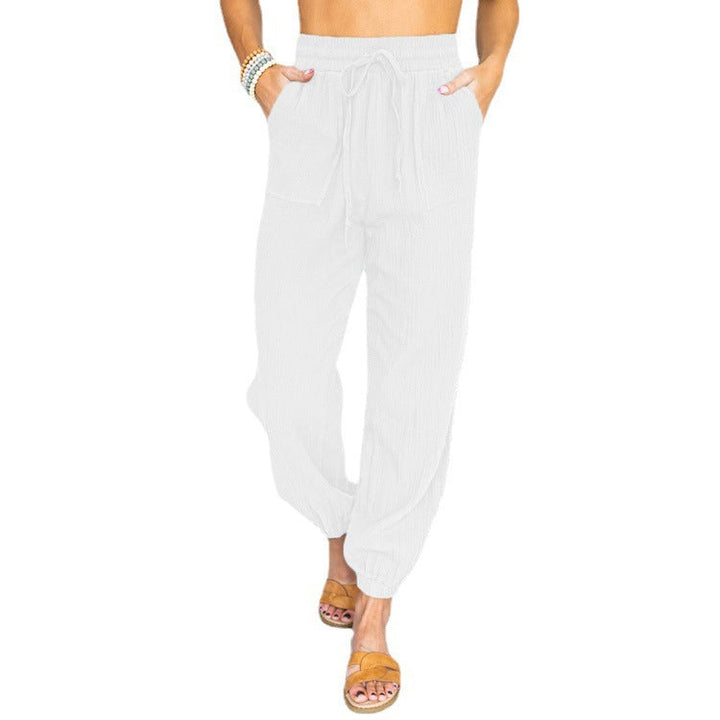 Ladies Airy Leisure Pants with Elastic Waistband and Side Pockets Lune London