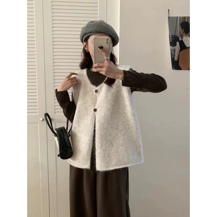 Gilet en tricot pour femme avec détails de boutons et coupe décontractée Chic & Stil