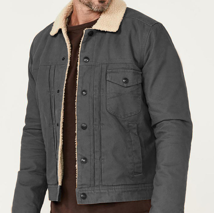 Comfortable denim jacket for men with Sherpa lining Lune London