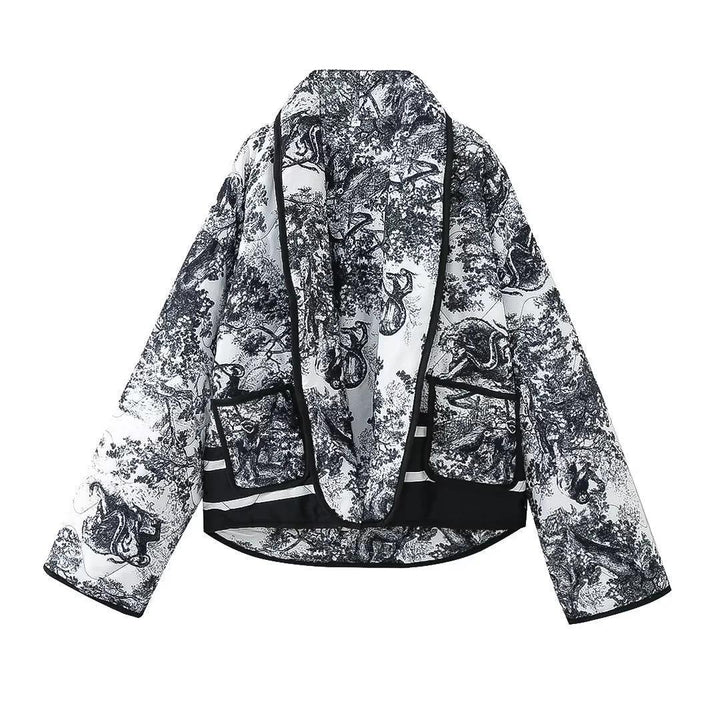 Veste matelassée à la mode pour femmes avec revers élégant et poches pratiques Chic & Stil