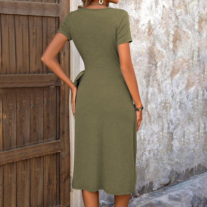 Robe portefeuille pour femmes avec fente latérale et nœud décoratif Chic & Stil