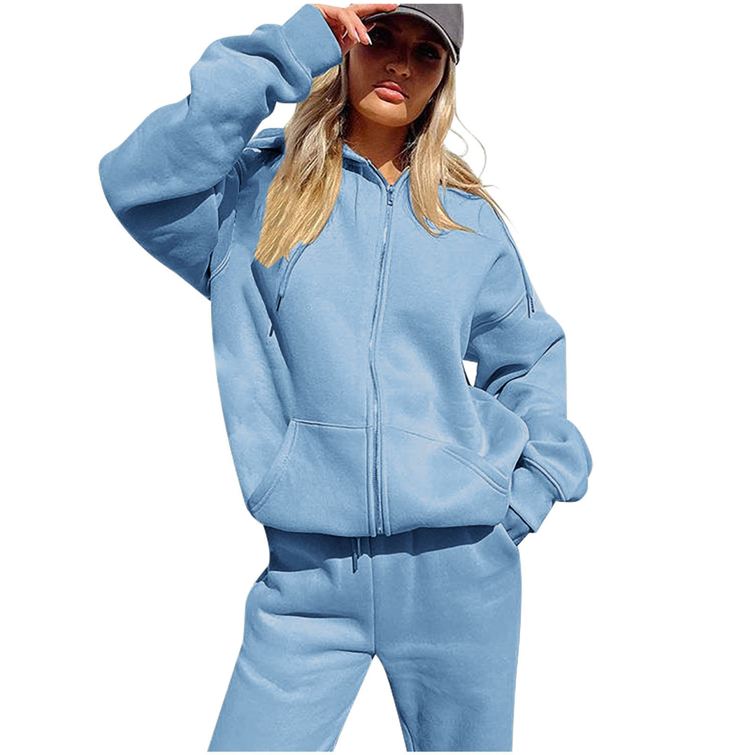 Oversized casual sports jacket for women with high collar and matching joggers Lune London