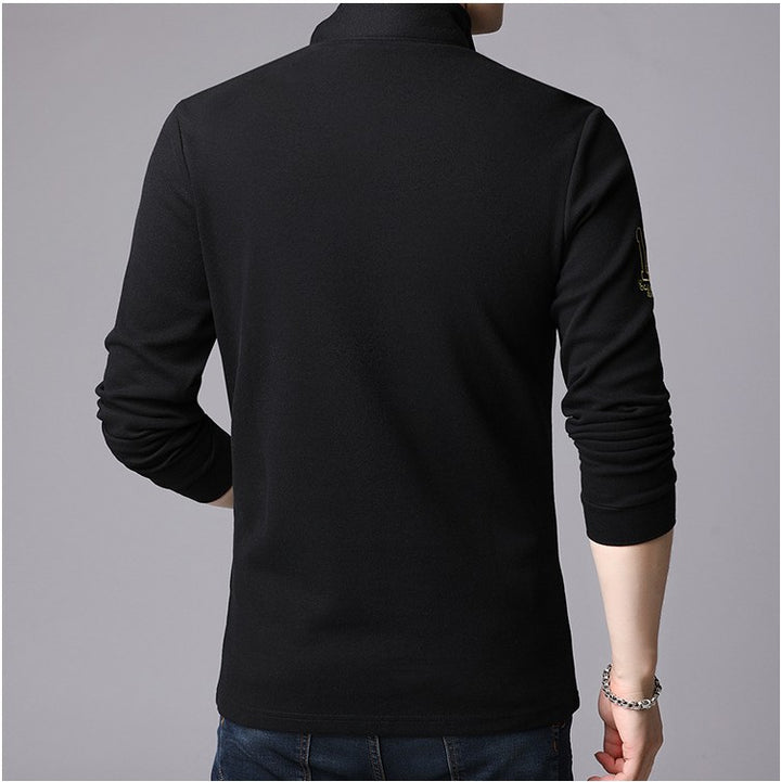 Men's high collar pullover with modern zipper and fine texture Lune London