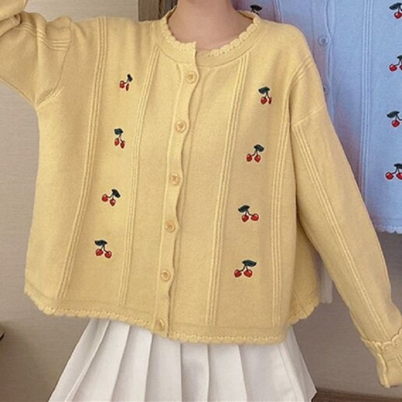 Cardigan for women with floral pattern and button closure Lune London