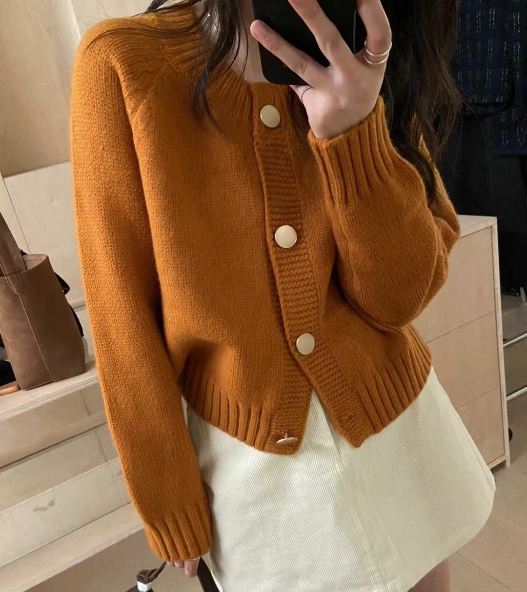 Women's cardigan with round neckline and decorative buttons Lune London