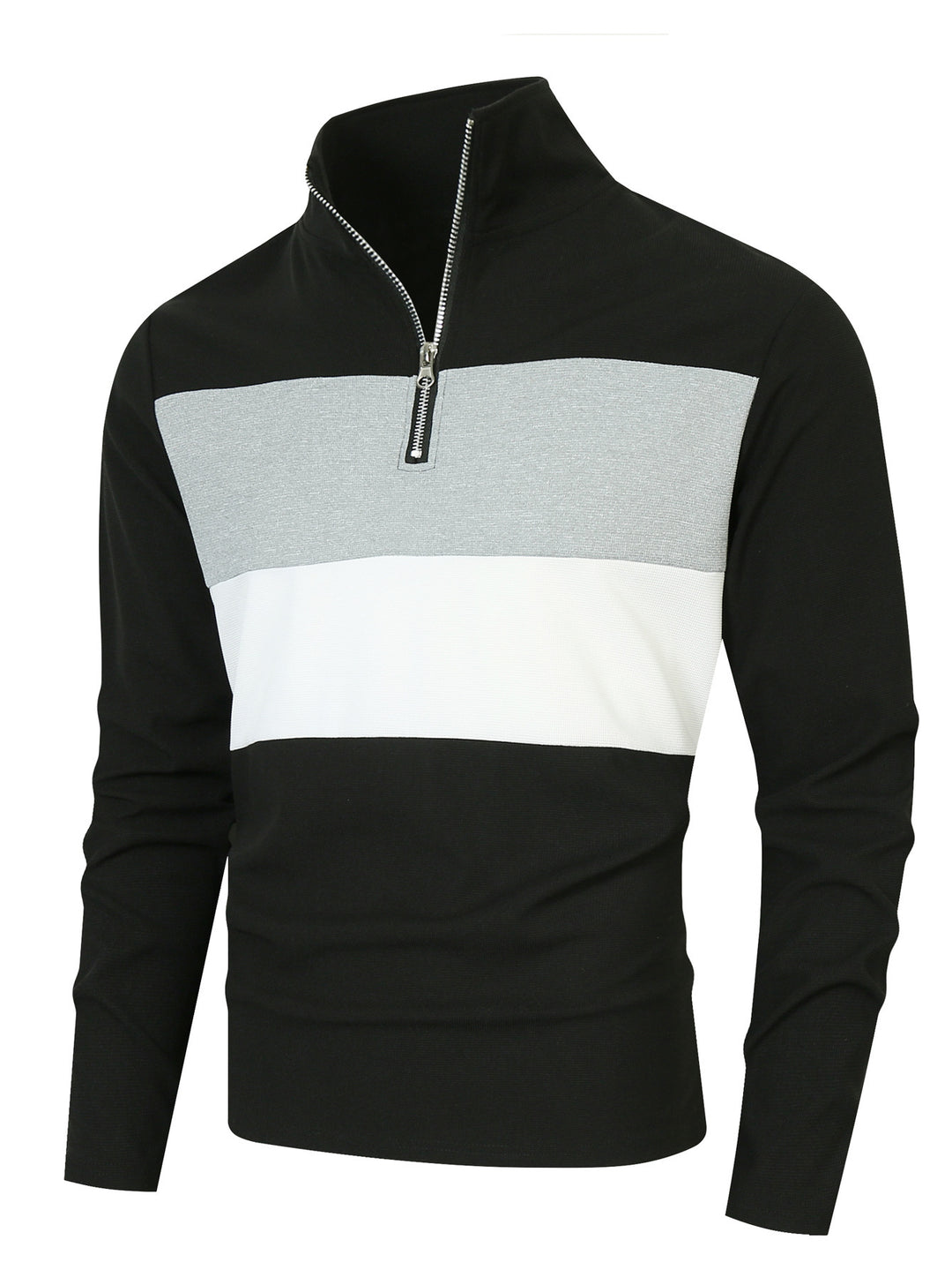 Trendy turtleneck sweater for men with zipper and structured design Lune London