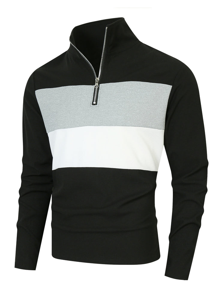 Trendy turtleneck sweater for men with zipper and structured design Lune London