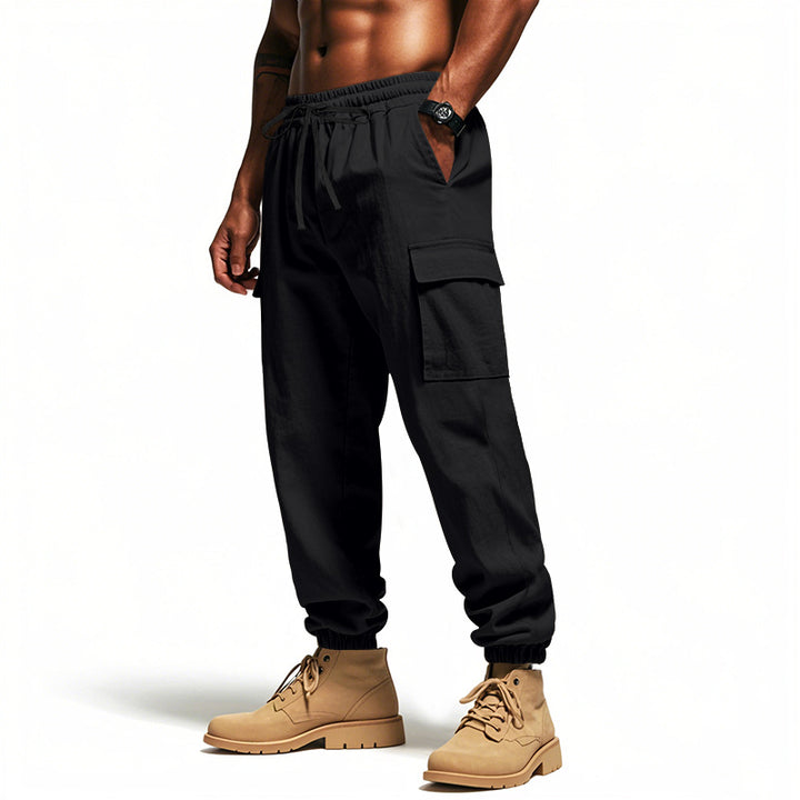 Men's cargo pants with elastic waistband and practical pockets Lune London
