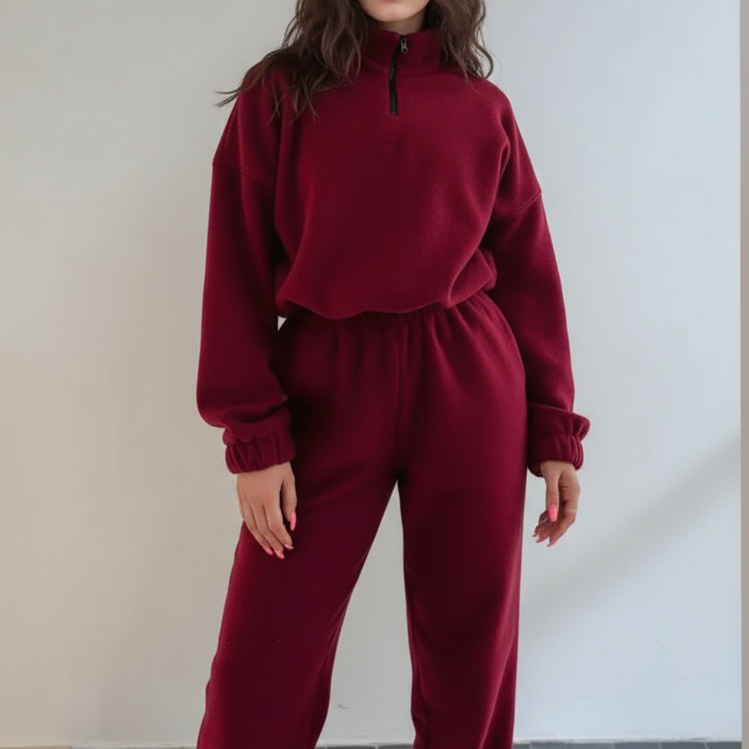 Leisure jumpsuit for women with cropped top and stretchy pants Lune London