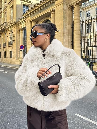 Ladies Designer Faux Fur Jacket Lune London