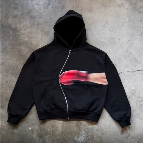 Trendy women's hoodie with unique graphic print Lune London