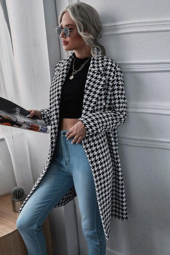 Ladies Elegant Checked Wool Jacket Lune London