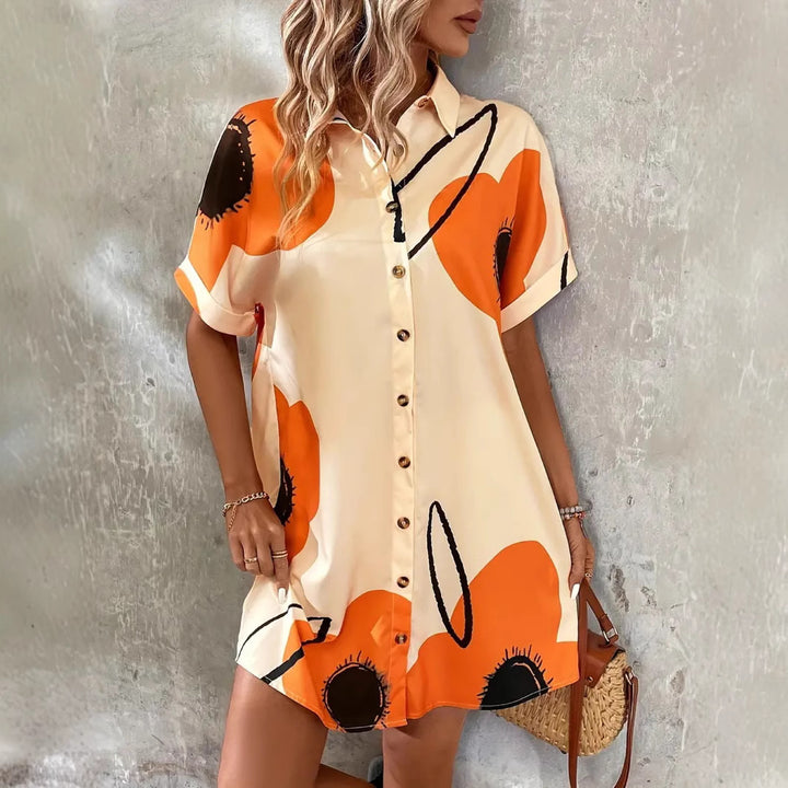 Shirt dress for women with floral accents and an elegant cut Lune London
