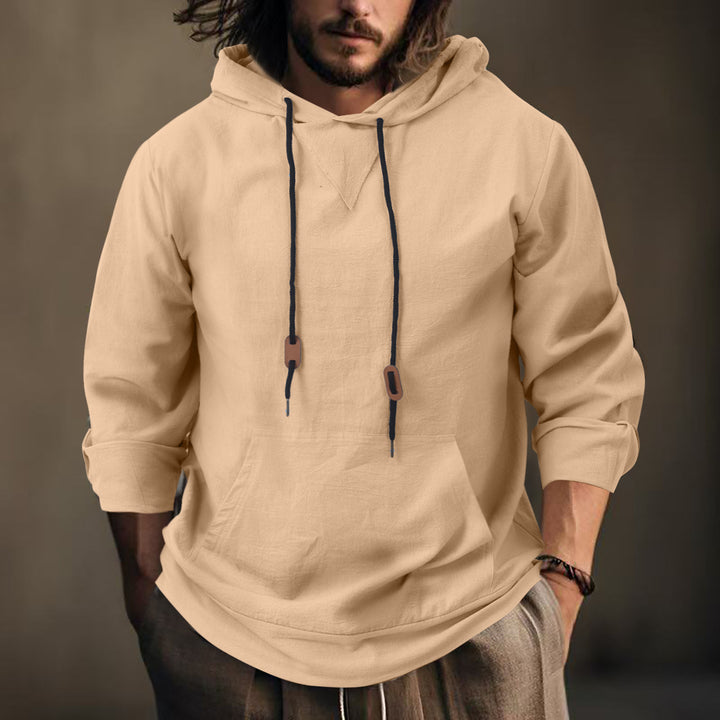 Men's casual hoodie with unique V design and practical pockets Lune London