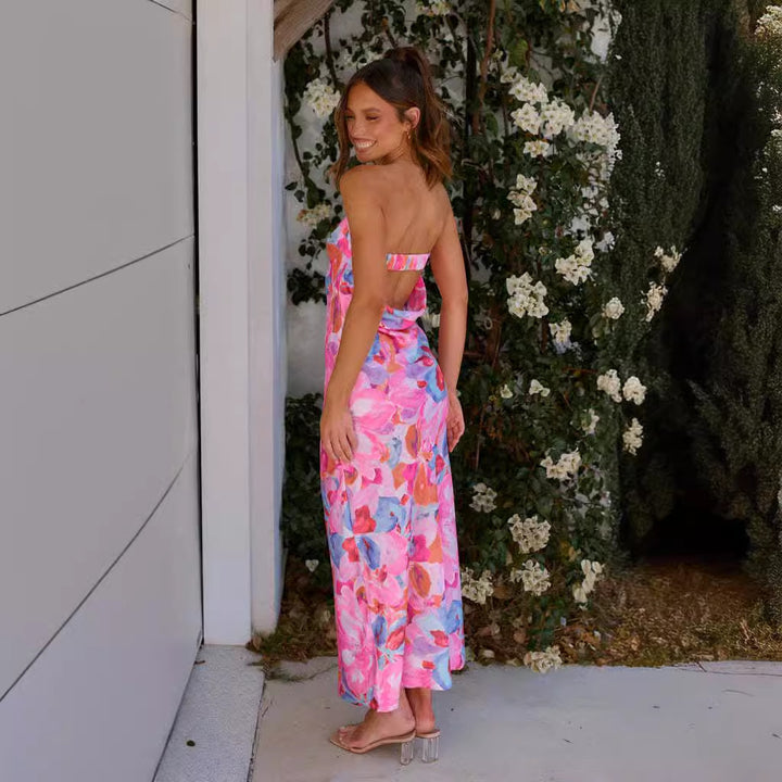 Maxi dress for women with off-the-shoulder design and floral print Chic & Stil