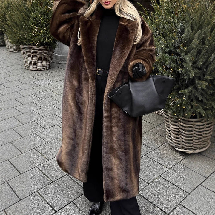 Ladies Luxurious Faux Fur Coat Lune London