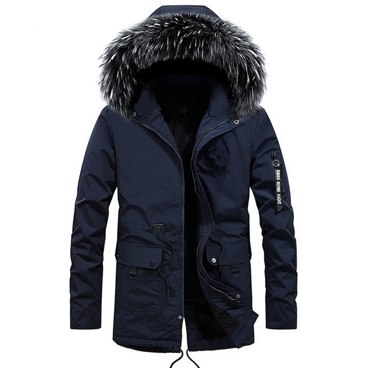 Functional park jacket for men with removable faux fur collar Lune London
