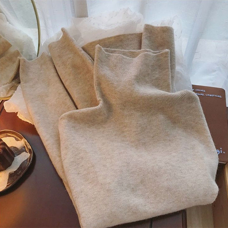 Pull à col montant pour femme en maille côtelée fine Chic & Stil