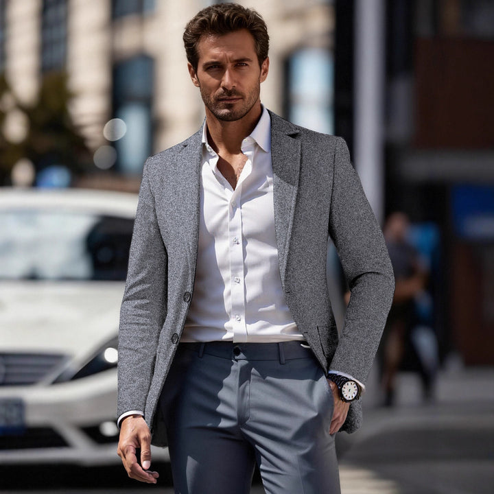 Elegant fitted business suit jacket for men Lune London