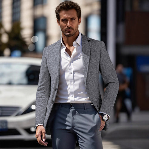 Elegant fitted business suit jacket for men Lune London