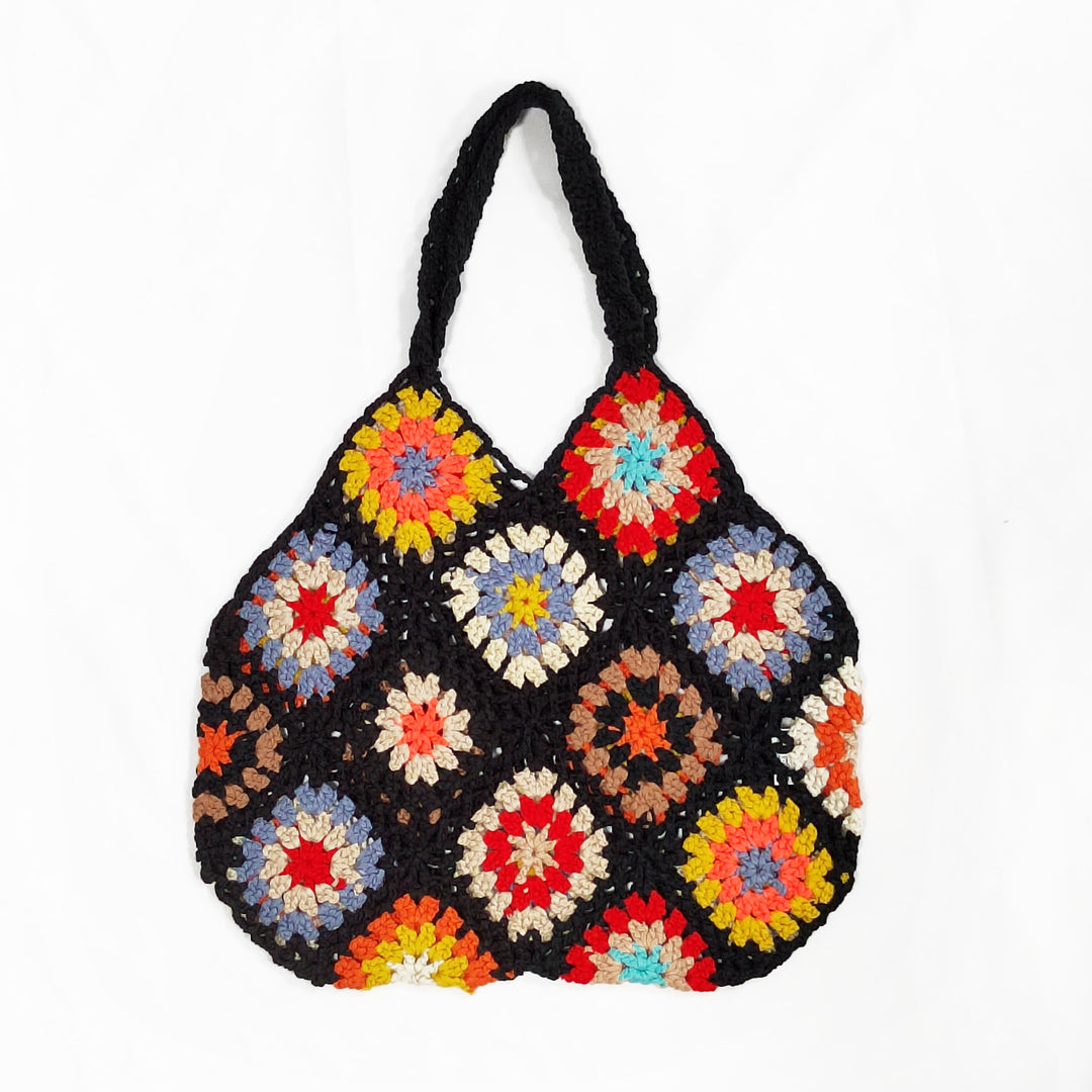 Ladies Grandmother Crochet Square Chic Transport Bag