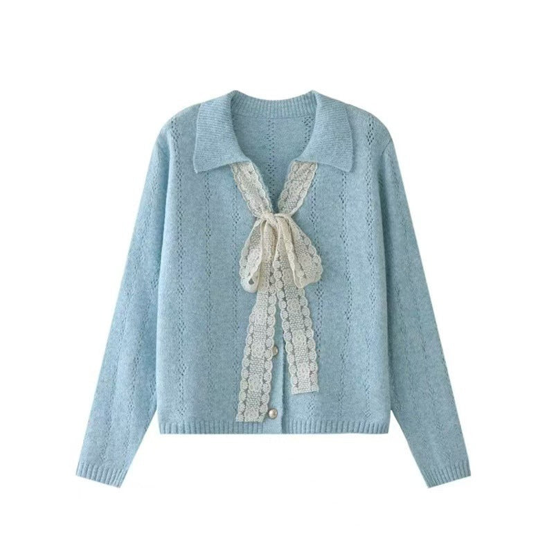 Pull en cachemire pour femmes avec détails en dentelle et coupe décontractée Chic & Stil