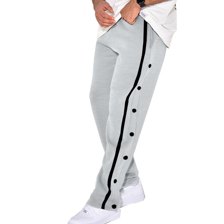 Men's sports jogger pants with side snap closure and elastic waistband Lune London