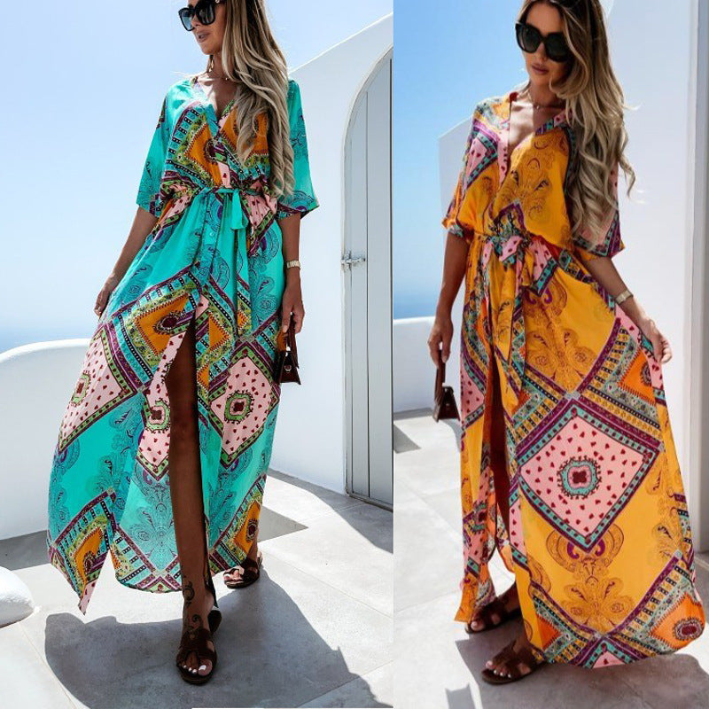 Lune London bohemian inspired maxi kaftan dress for women