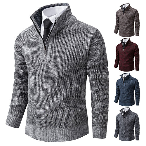 Men's knit sweater with modern zipper and textured surface Lune London