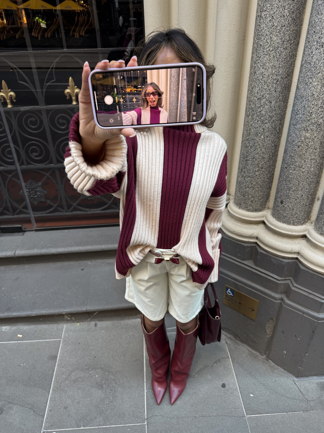 Fashion knit sweater for women with an elegant ribbed pattern and relaxed sleeves Lune London