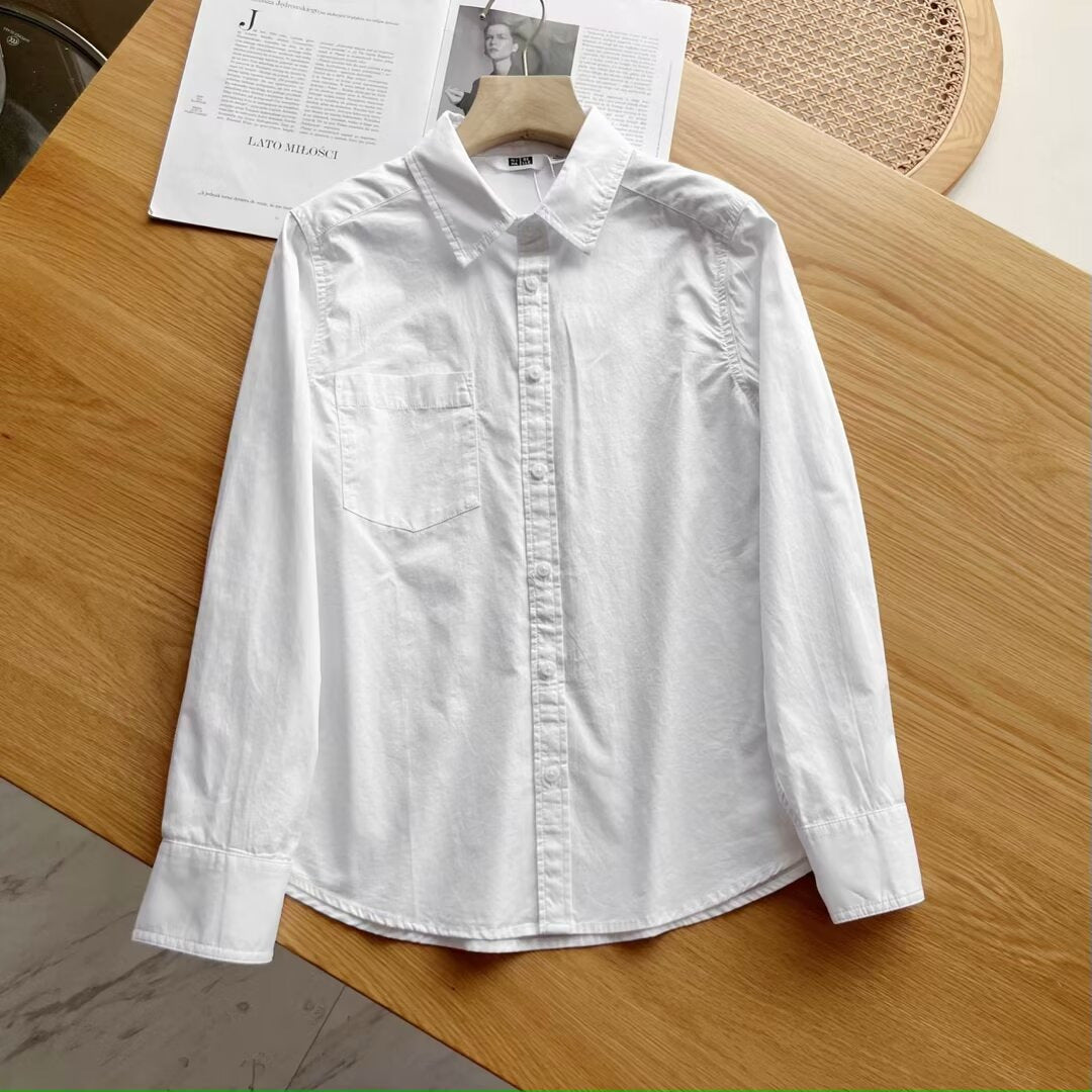 Chemise à manches longues élégante et polyvalente pour femme avec poche poitrine Chic & Stil