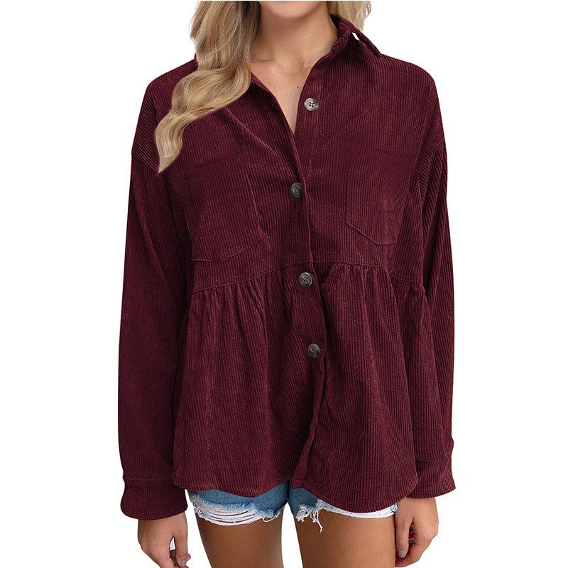 Velvet blouse for women with a voluminous cut Lune London