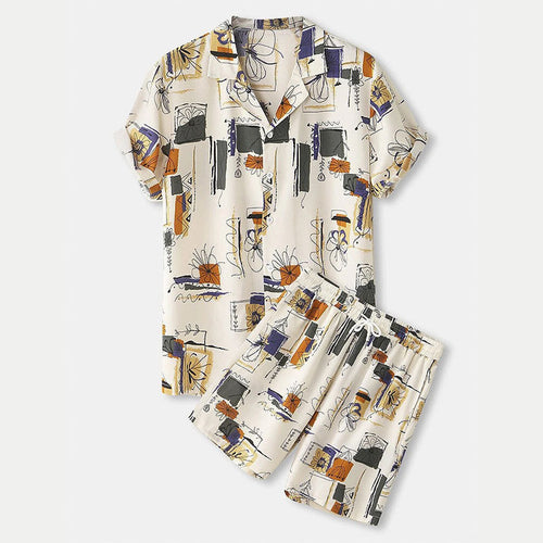 Short set with short sleeves for women with floral pattern Lune London