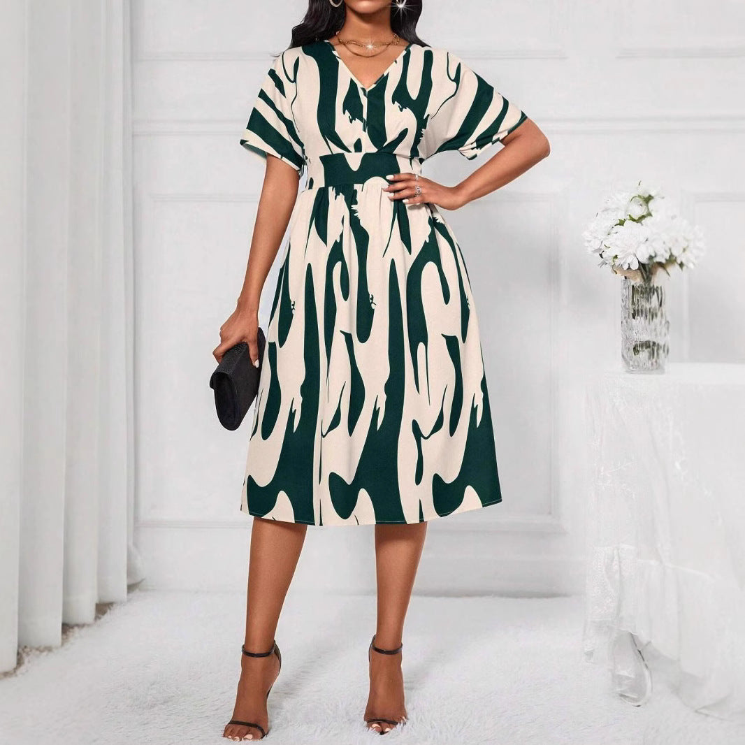 Lune London Abstract Print Midi Dress for Women