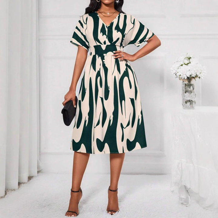 Lune London Abstract Print Midi Dress for Women
