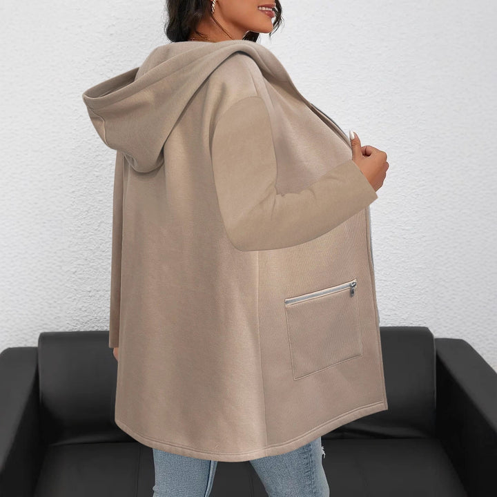 Long fashion jacket for women with zipper Lune London