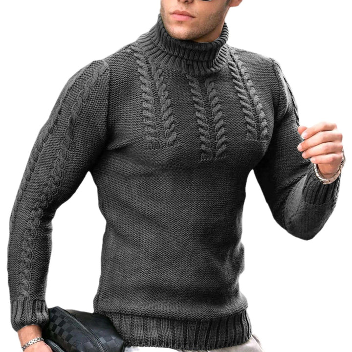 Knitted pullover for men with high collar Lune London