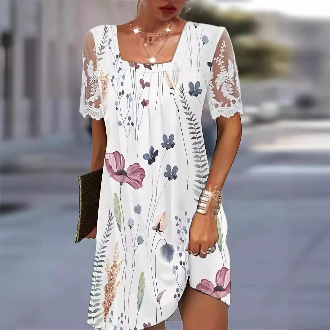 Lune London Floral Pattern Shift Dress for Women
