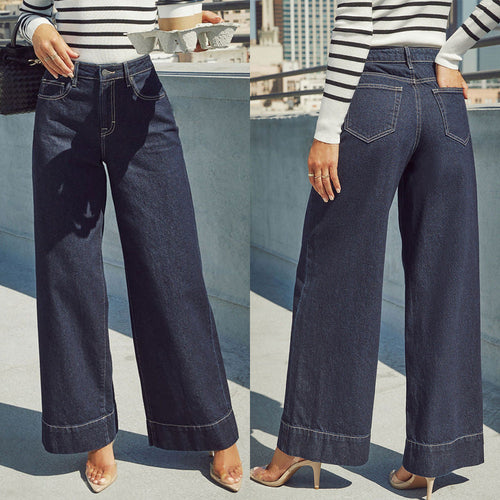 Lune London | Women's wide-cut jeans with high waist and elegant seam