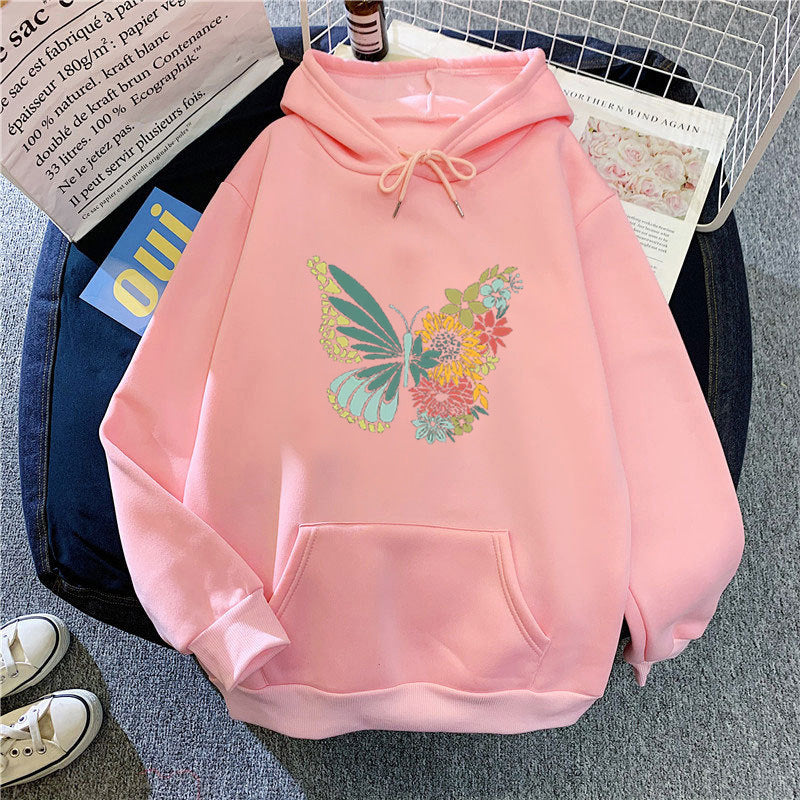 Women's hoodie with floral butterfly design Chic & Stil